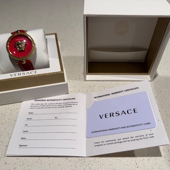 VERSACE Palazzo Empire Strap Watch - Red w/ Watch Box main image 5